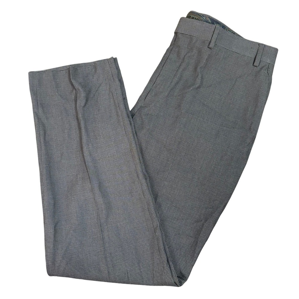 Lauren Ralph‎ Lauren Mens Dress Pants 36x32 Grey Micro Houndstooth Flat Front